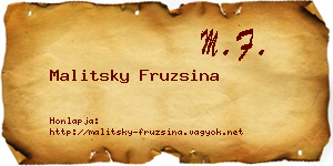 Malitsky Fruzsina névjegykártya